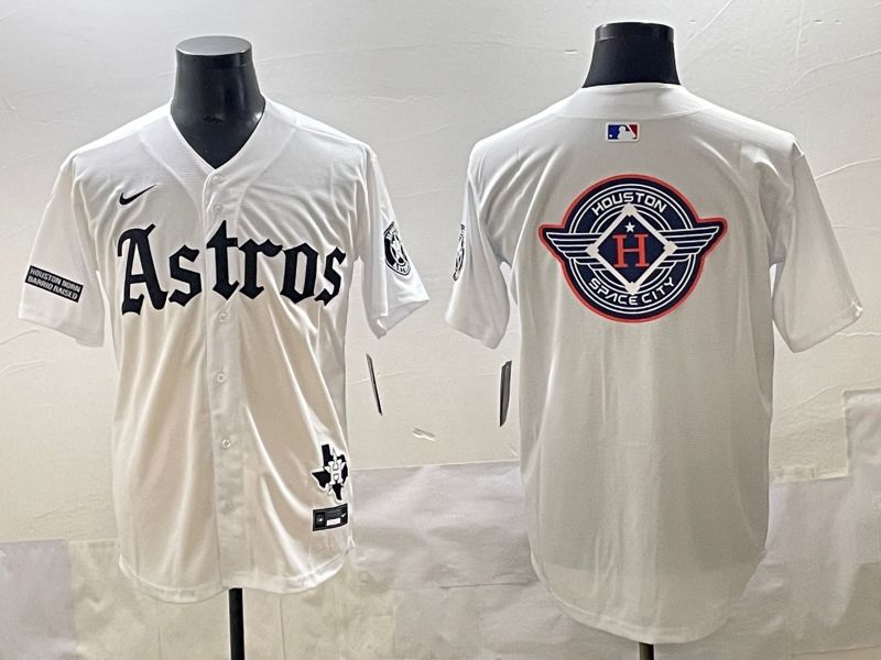 Men 2025 Houston Astros Blank White Five generations Joint Name Nike MLB Jersey style 32